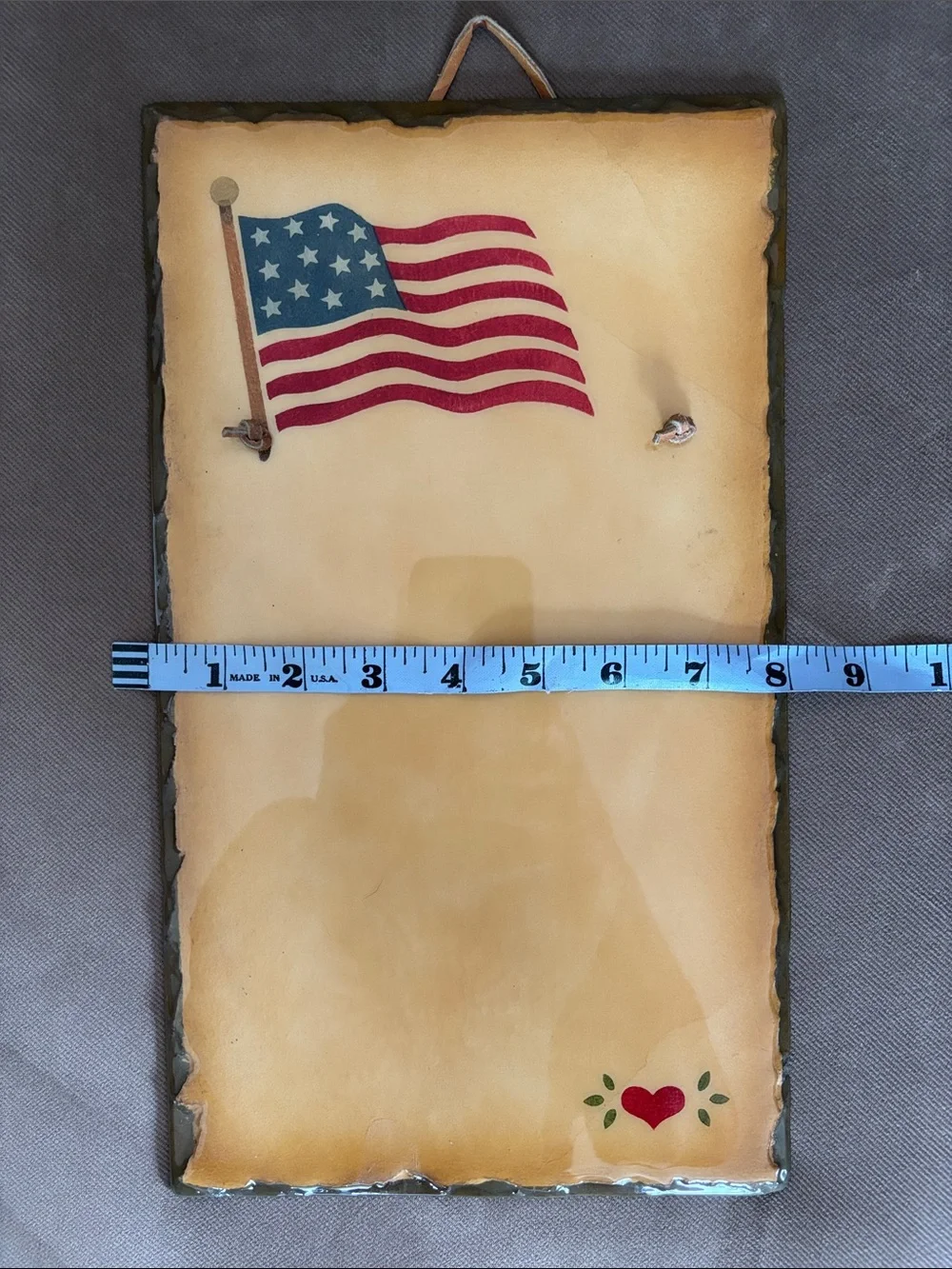 Patriotic Ceramic Wall Plaque in Red, Blue and Cream “Whiteboard”